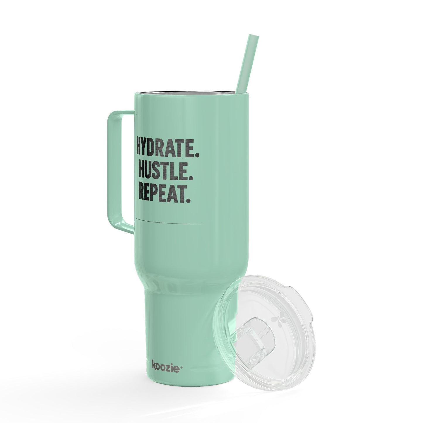 Engraved Insulated Tumbler – Hydrate, Hustle, Repeat | Personalized 40oz Travel Mug for Fitness Lovers, Office, Gifts, Outdoors