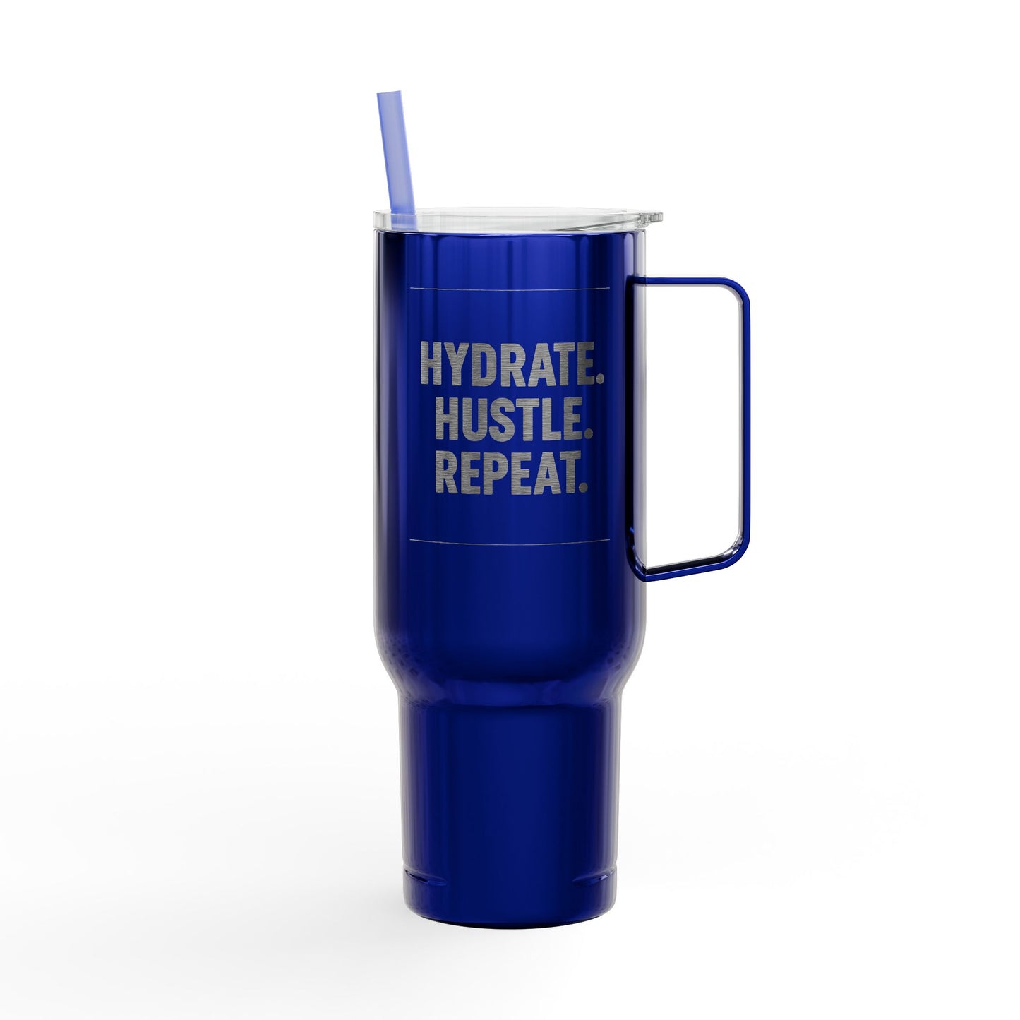 Engraved Insulated Tumbler – Hydrate, Hustle, Repeat | Personalized 40oz Travel Mug for Fitness Lovers, Office, Gifts, Outdoors