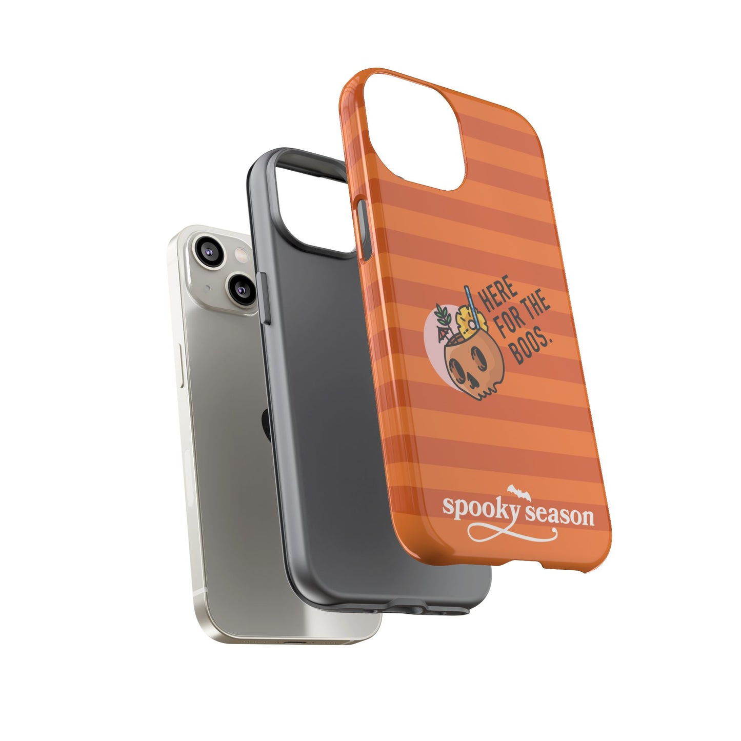 Spooky Season Phone Case, Here for the Boos, Trick or Treat Gifts, Fun Pumpkin Design