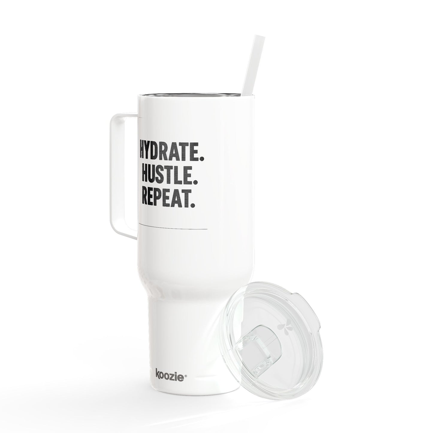 Engraved Insulated Tumbler – Hydrate, Hustle, Repeat | Personalized 40oz Travel Mug for Fitness Lovers, Office, Gifts, Outdoors