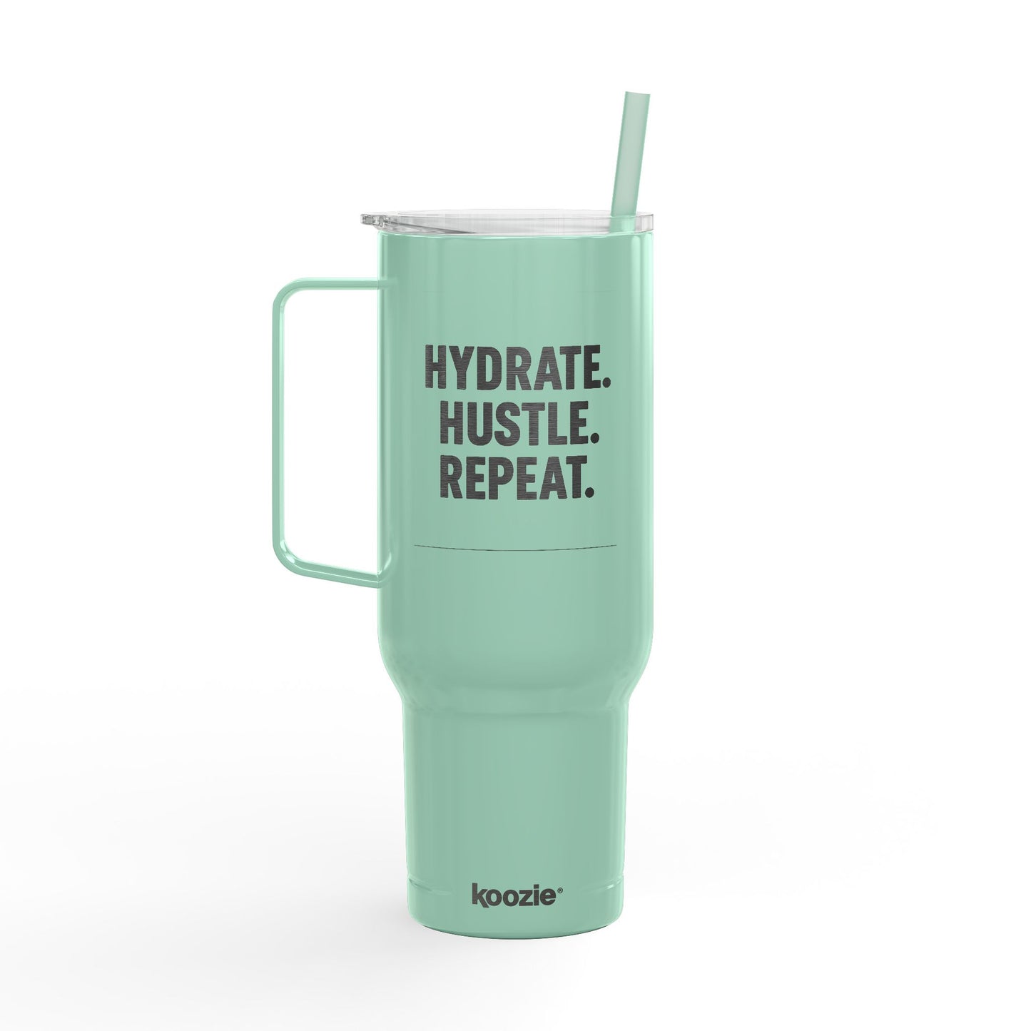 Engraved Insulated Tumbler – Hydrate, Hustle, Repeat | Personalized 40oz Travel Mug for Fitness Lovers, Office, Gifts, Outdoors