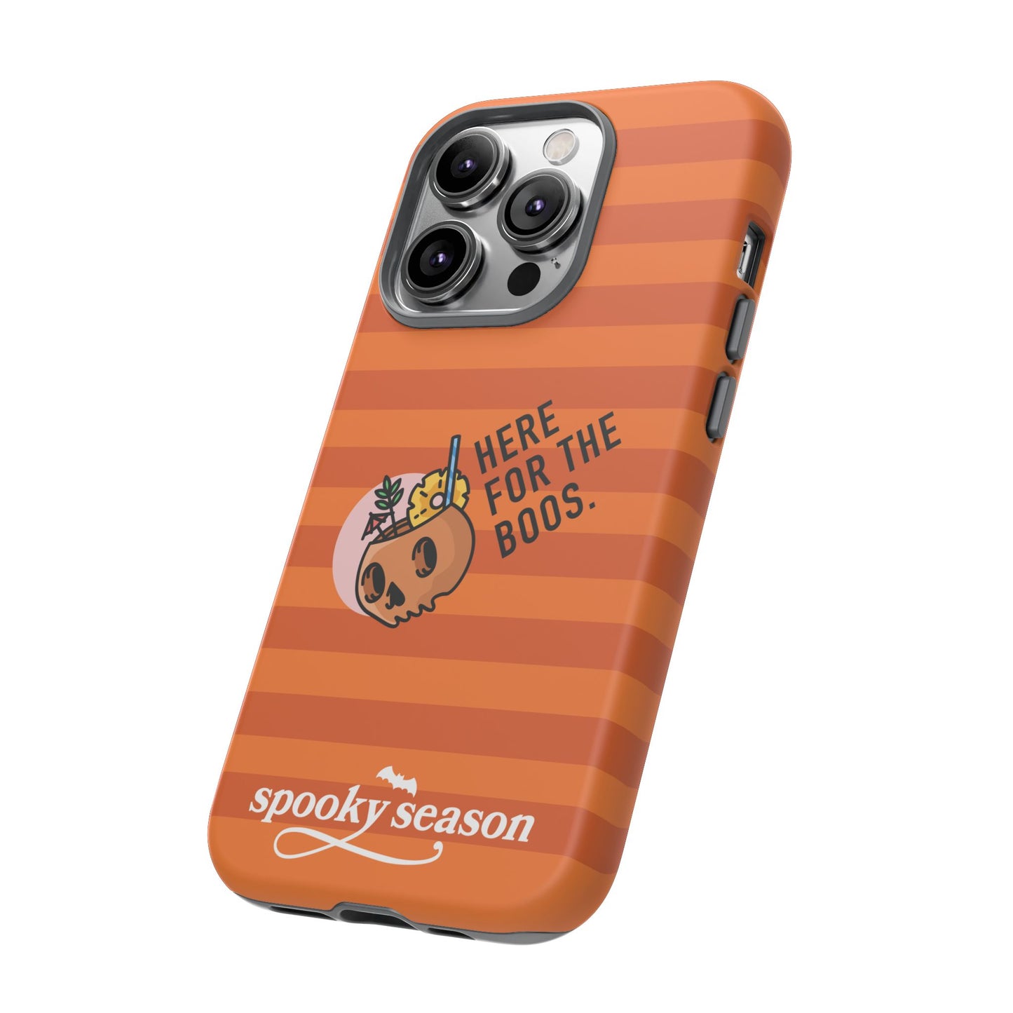 Spooky Season Phone Case, Here for the Boos, Trick or Treat Gifts, Fun Pumpkin Design