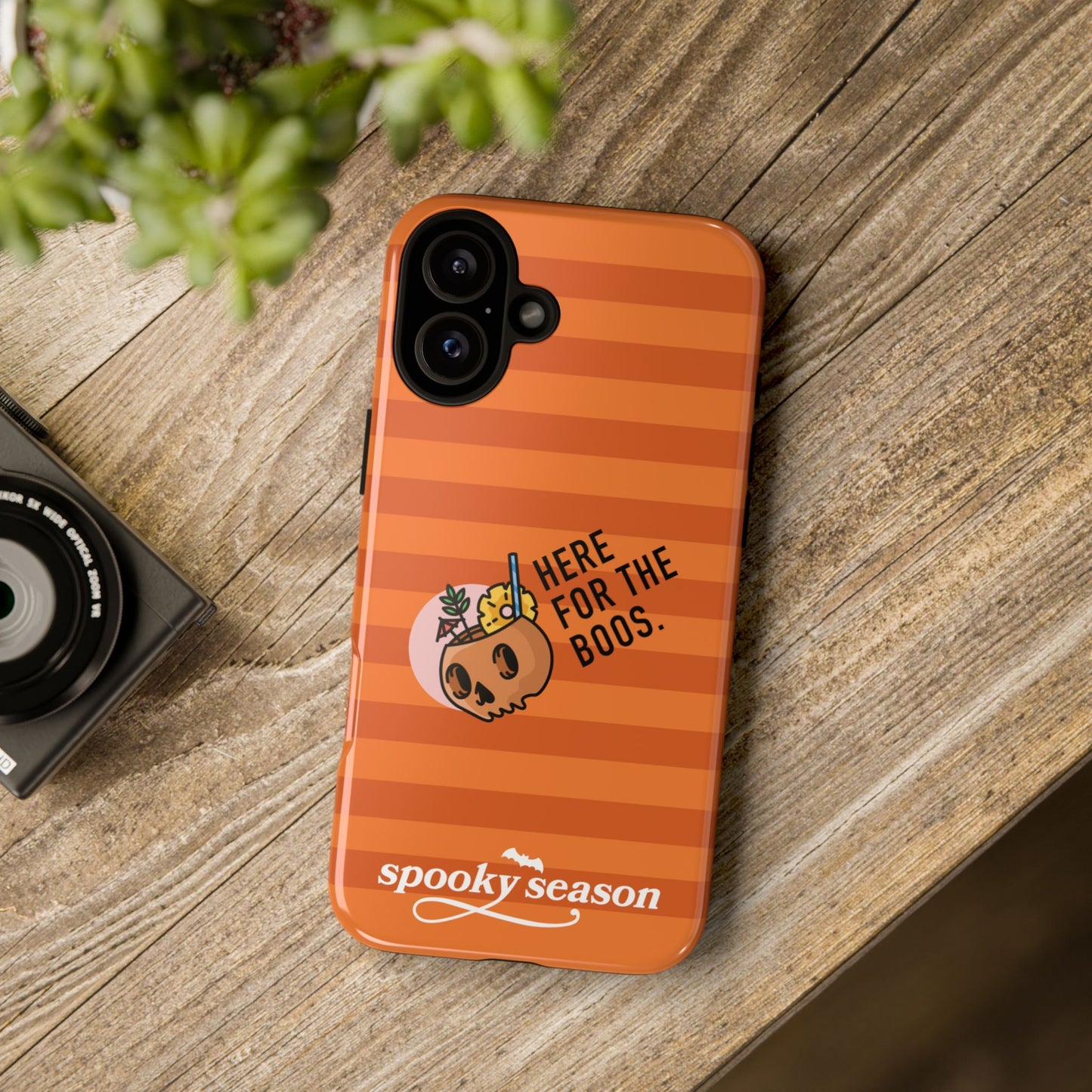 Spooky Season Phone Case, Here for the Boos, Trick or Treat Gifts, Fun Pumpkin Design