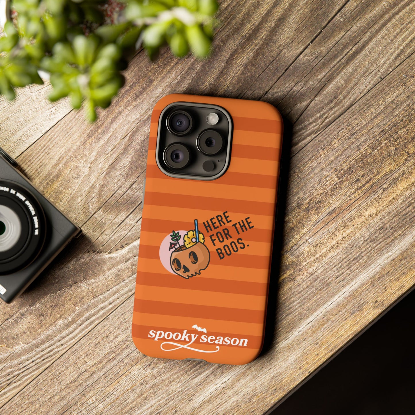 Spooky Season Phone Case, Here for the Boos, Trick or Treat Gifts, Fun Pumpkin Design
