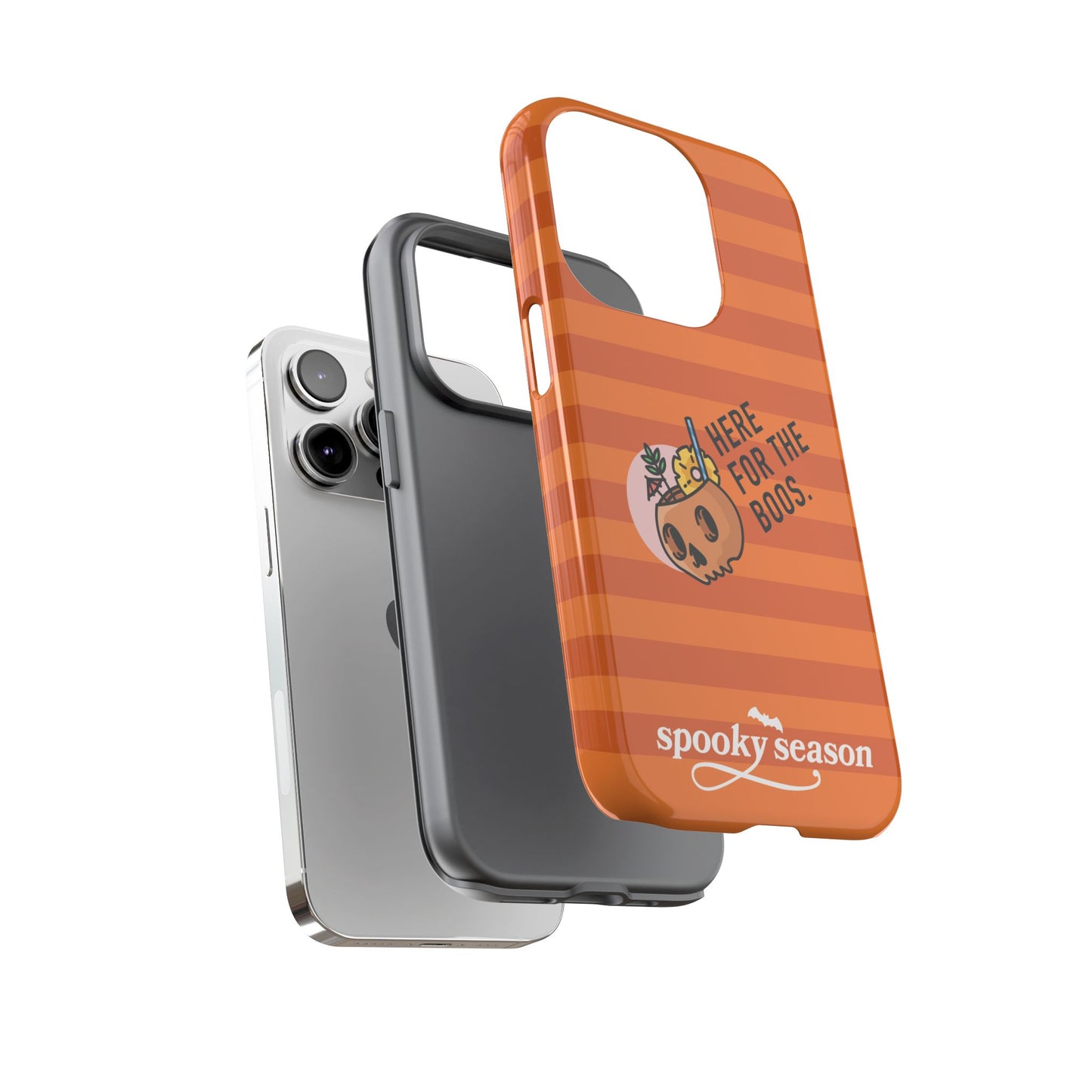 Spooky Season Phone Case, Here for the Boos, Trick or Treat Gifts, Fun Pumpkin Design