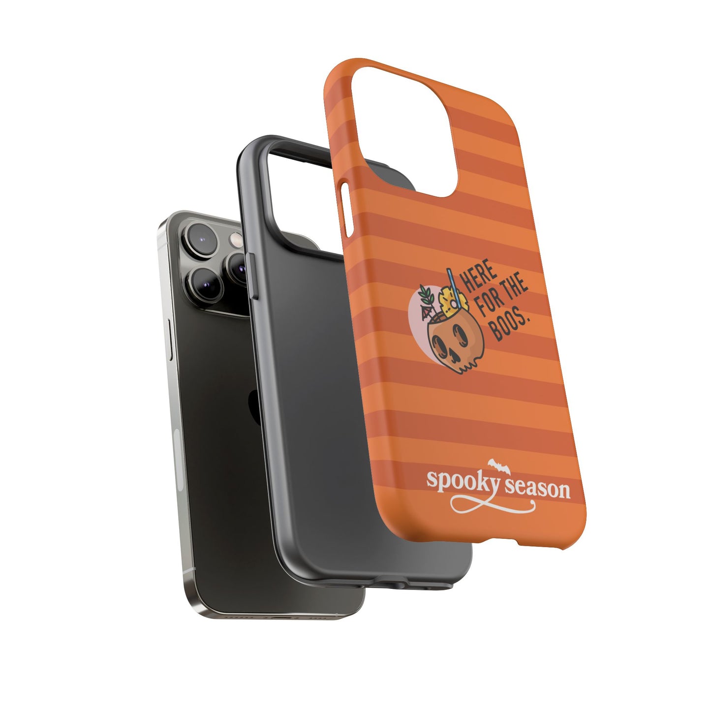 Spooky Season Phone Case, Here for the Boos, Trick or Treat Gifts, Fun Pumpkin Design