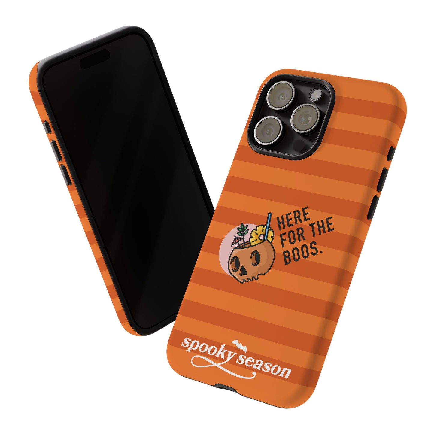 Spooky Season Phone Case, Here for the Boos, Trick or Treat Gifts, Fun Pumpkin Design