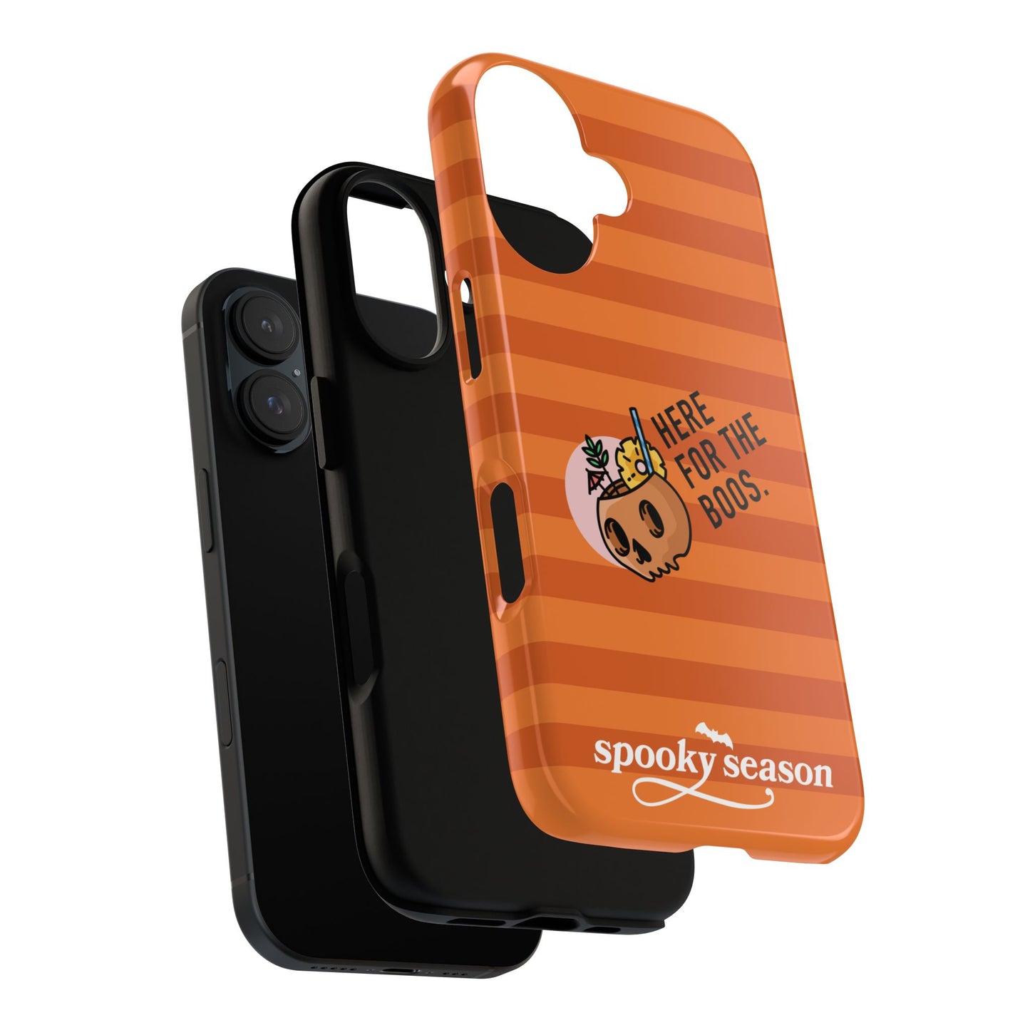 Spooky Season Phone Case, Here for the Boos, Trick or Treat Gifts, Fun Pumpkin Design