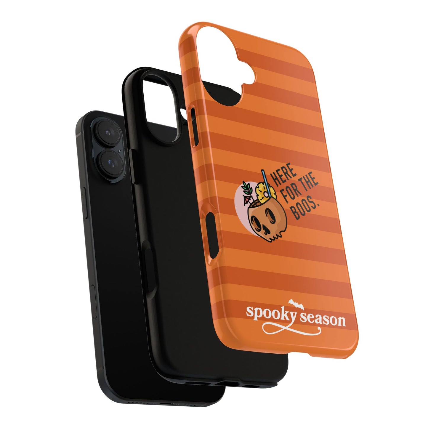 Spooky Season Phone Case, Here for the Boos, Trick or Treat Gifts, Fun Pumpkin Design