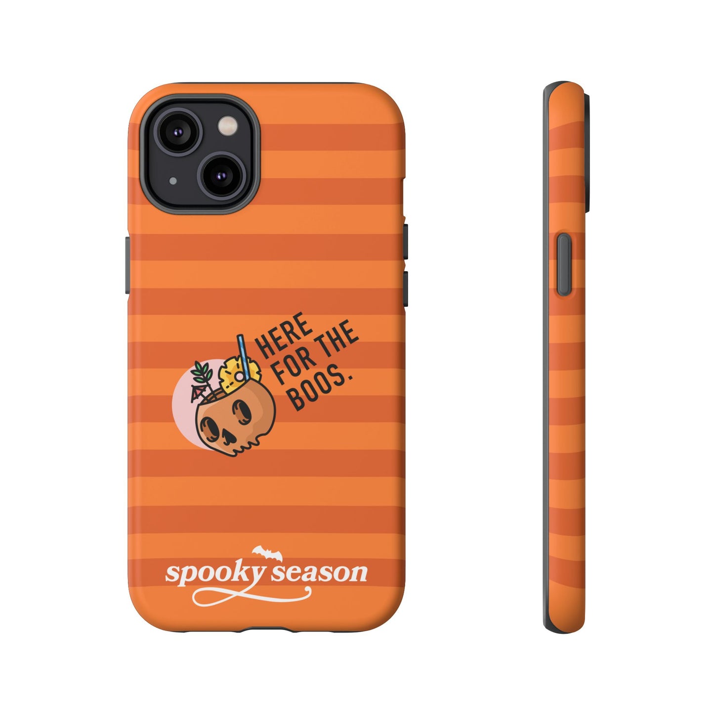 Spooky Season Phone Case, Here for the Boos, Trick or Treat Gifts, Fun Pumpkin Design