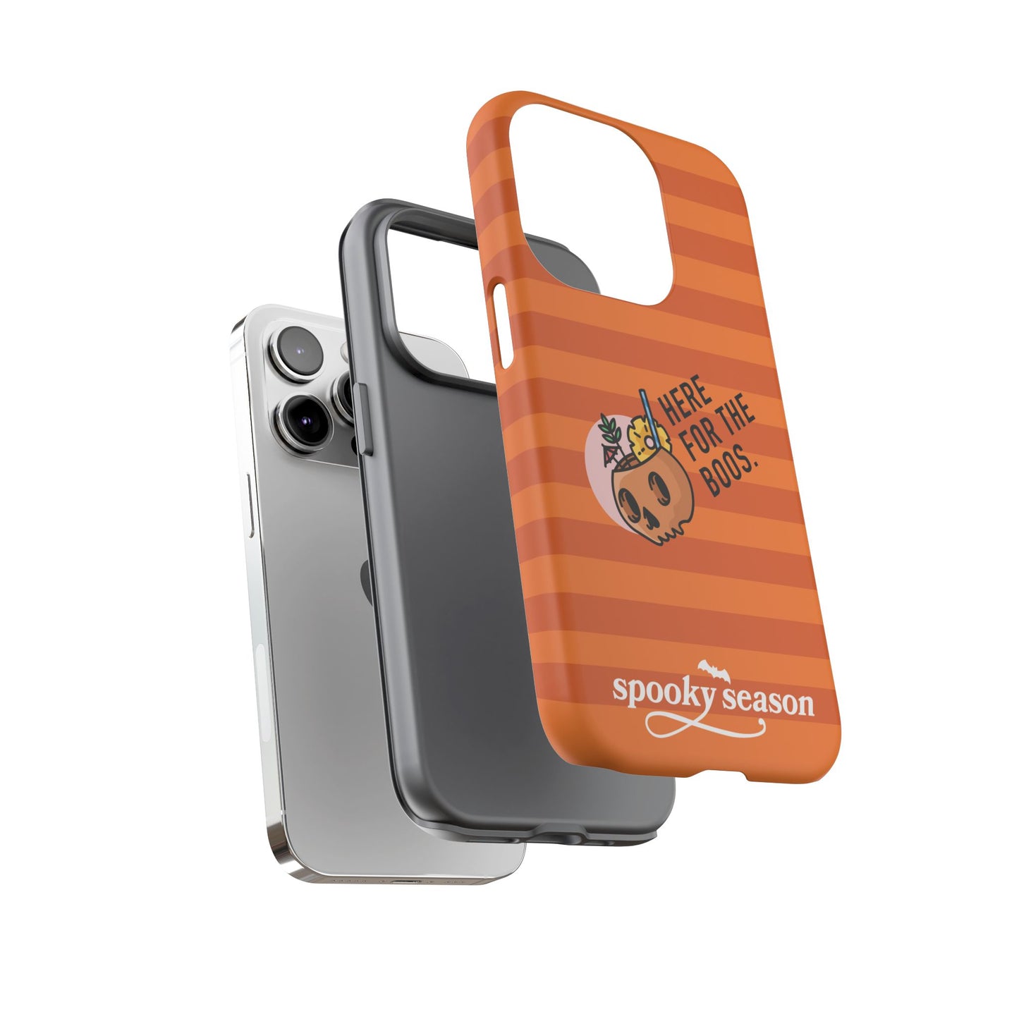 Spooky Season Phone Case, Here for the Boos, Trick or Treat Gifts, Fun Pumpkin Design