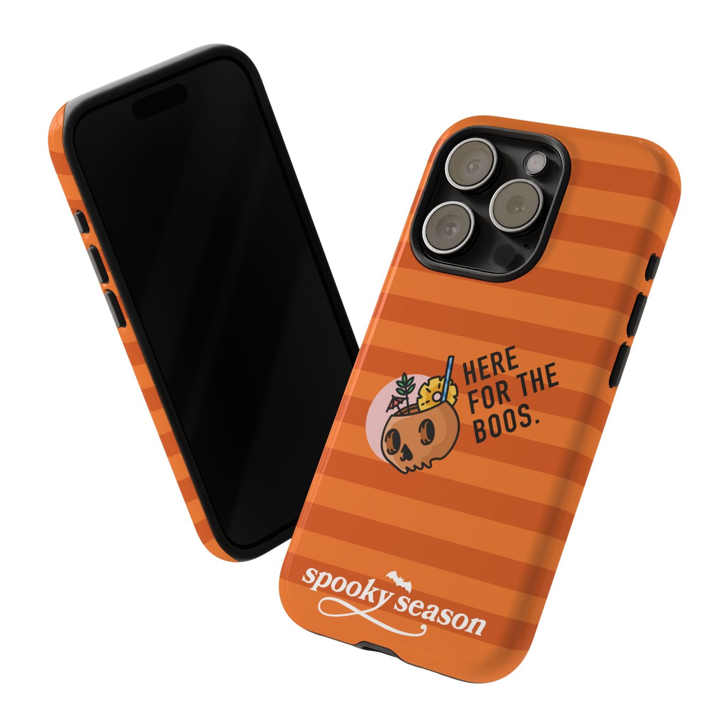 Spooky Season Phone Case, Here for the Boos, Trick or Treat Gifts, Fun Pumpkin Design