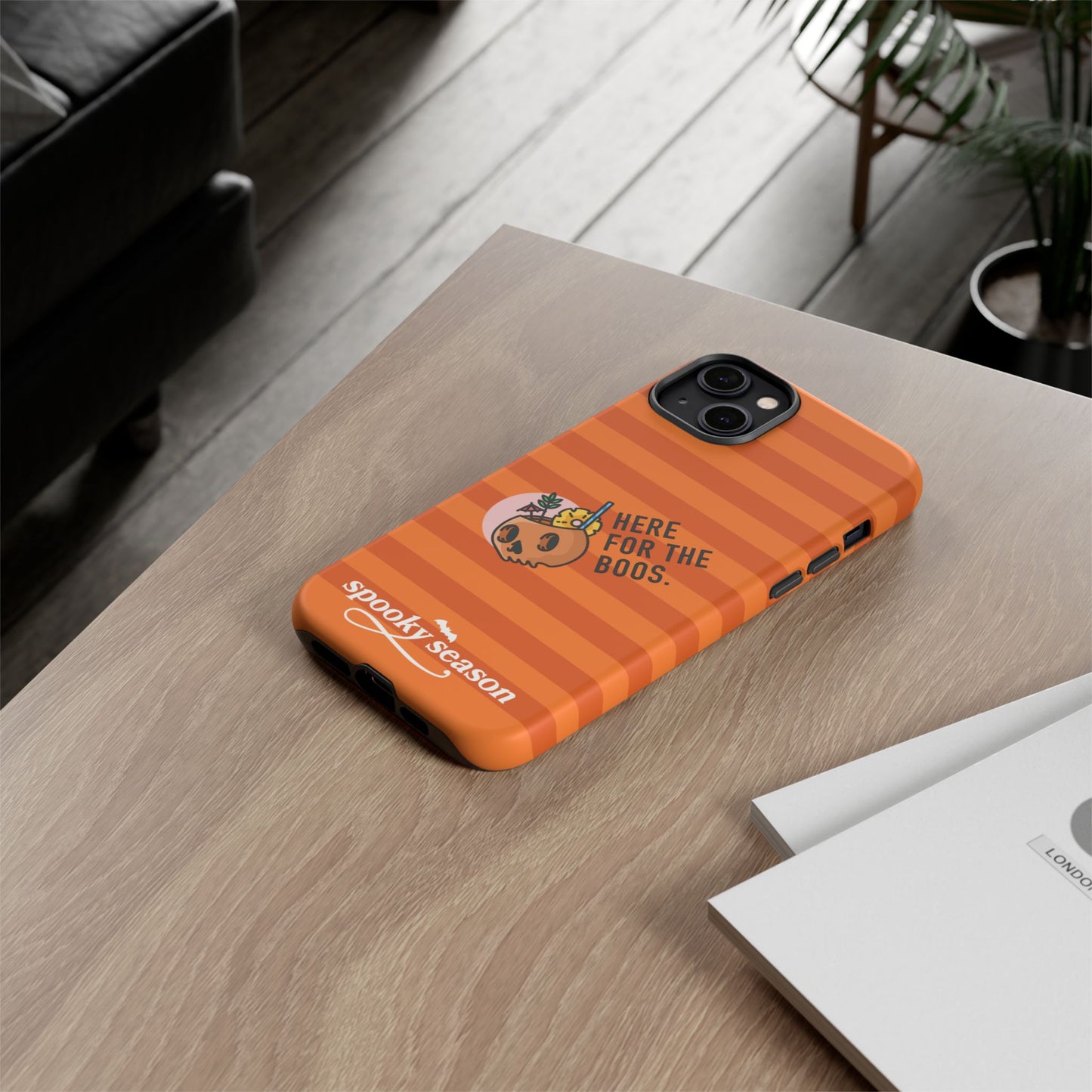 Spooky Season Phone Case, Here for the Boos, Trick or Treat Gifts, Fun Pumpkin Design