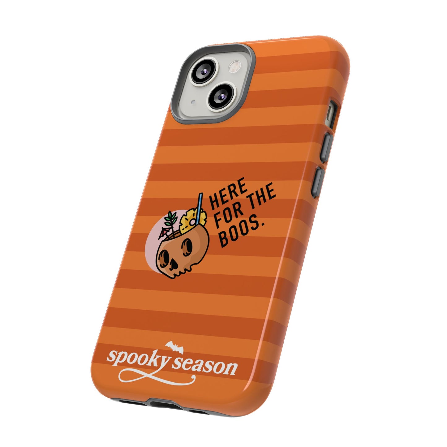 Spooky Season Phone Case, Here for the Boos, Trick or Treat Gifts, Fun Pumpkin Design