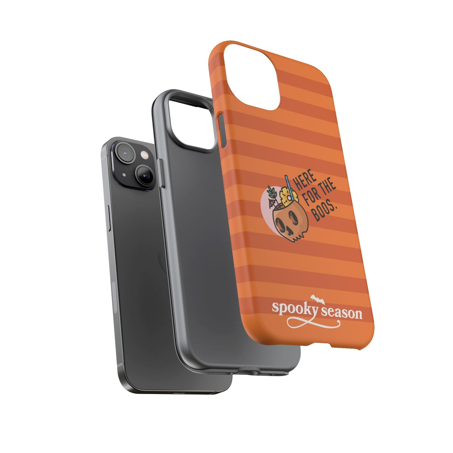 Spooky Season Phone Case, Here for the Boos, Trick or Treat Gifts, Fun Pumpkin Design