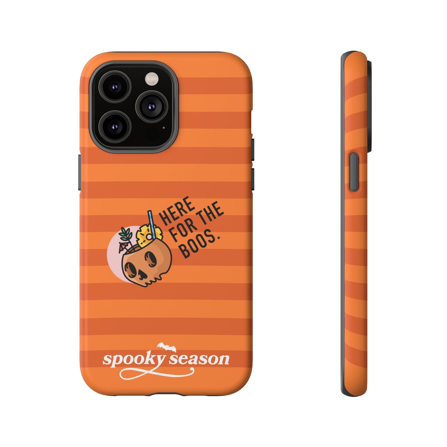 Spooky Season Phone Case, Here for the Boos, Trick or Treat Gifts, Fun Pumpkin Design