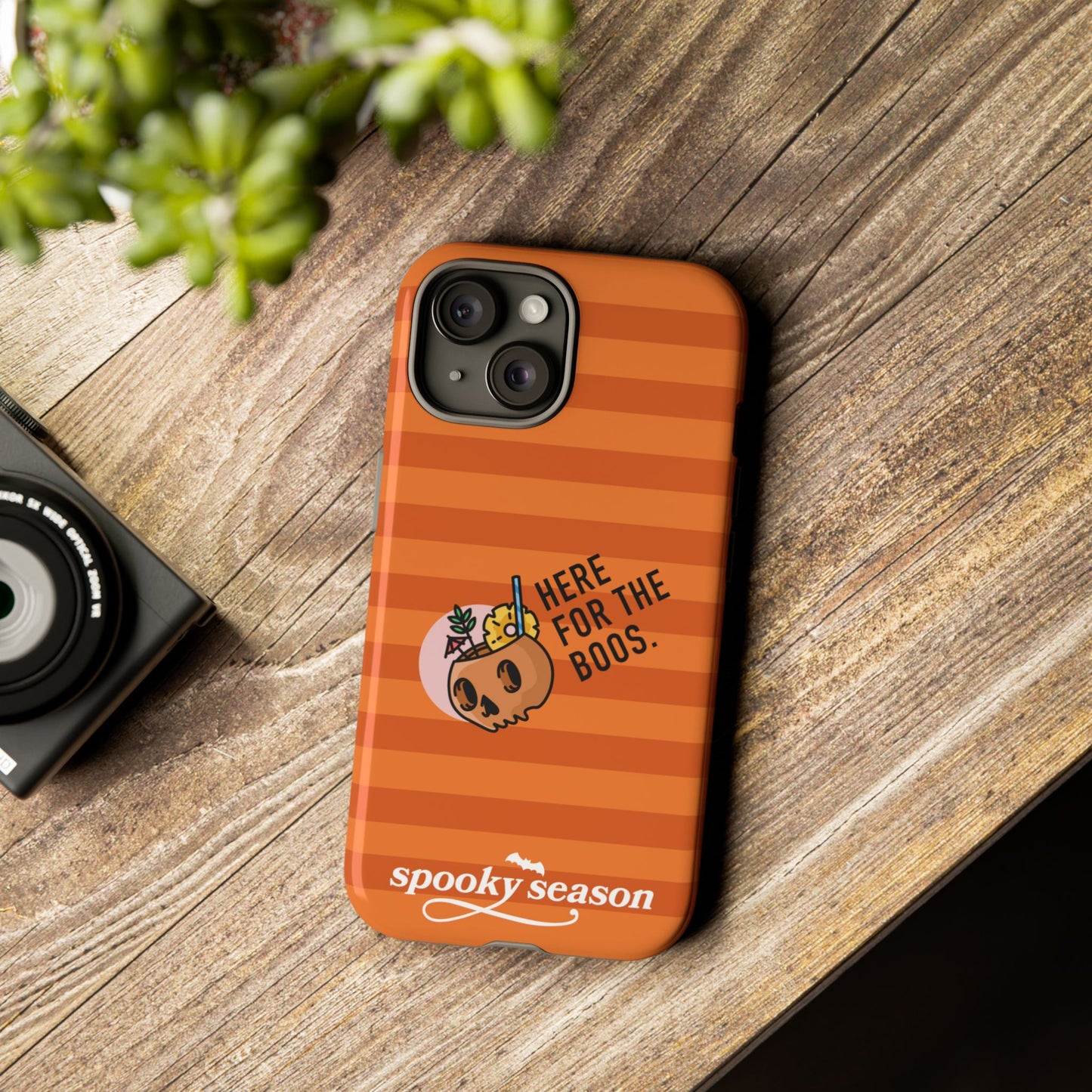 Spooky Season Phone Case, Here for the Boos, Trick or Treat Gifts, Fun Pumpkin Design