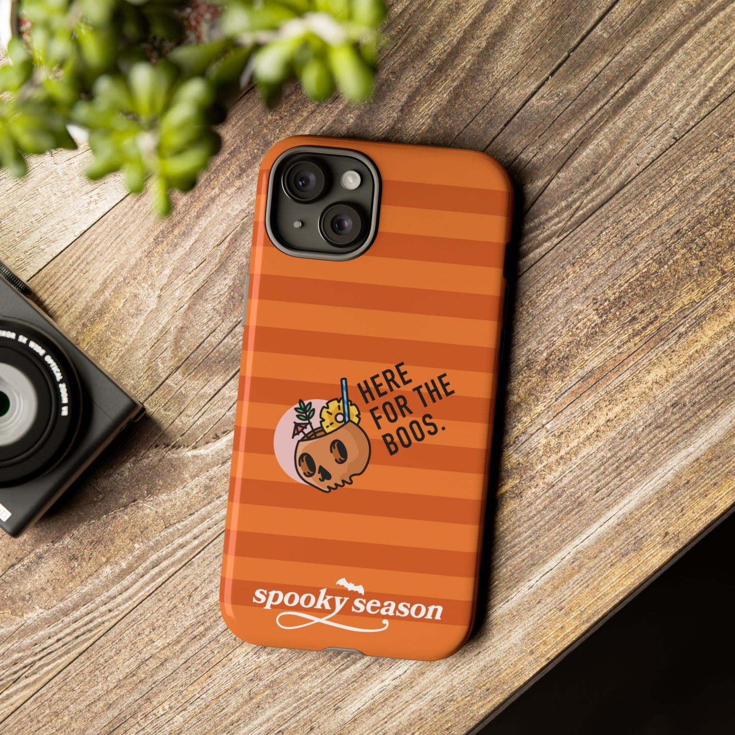 Spooky Season Phone Case, Here for the Boos, Trick or Treat Gifts, Fun Pumpkin Design