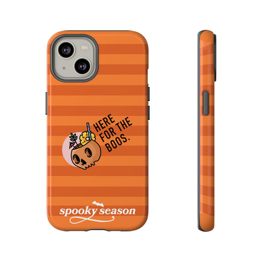 Spooky Season Phone Case, Here for the Boos, Trick or Treat Gifts, Fun Pumpkin Design