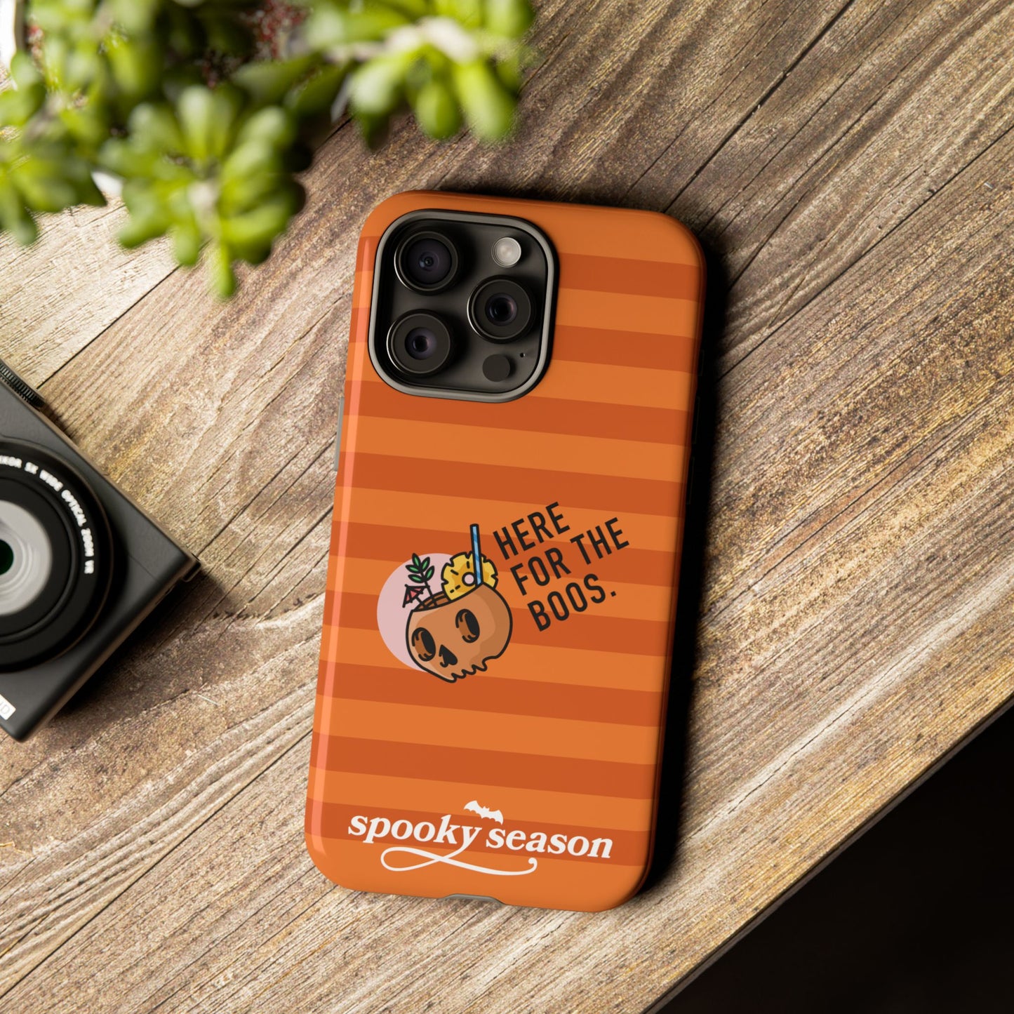 Spooky Season Phone Case, Here for the Boos, Trick or Treat Gifts, Fun Pumpkin Design