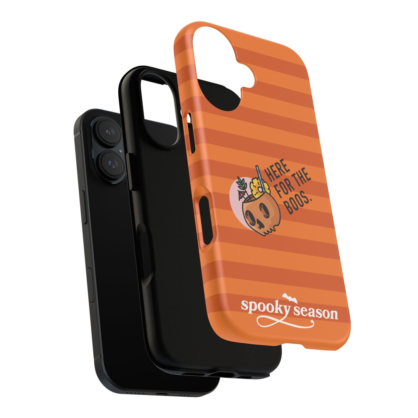 Spooky Season Phone Case, Here for the Boos, Trick or Treat Gifts, Fun Pumpkin Design