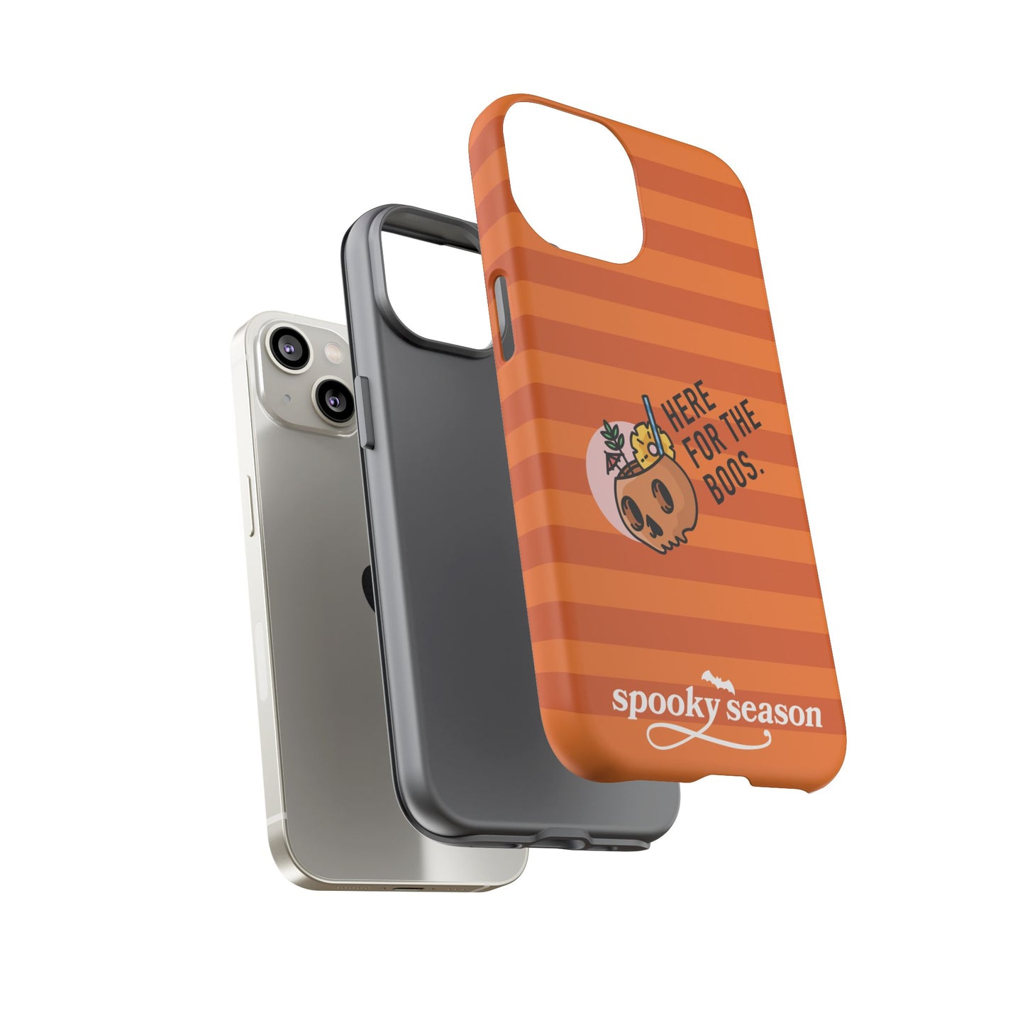 Spooky Season Phone Case, Here for the Boos, Trick or Treat Gifts, Fun Pumpkin Design