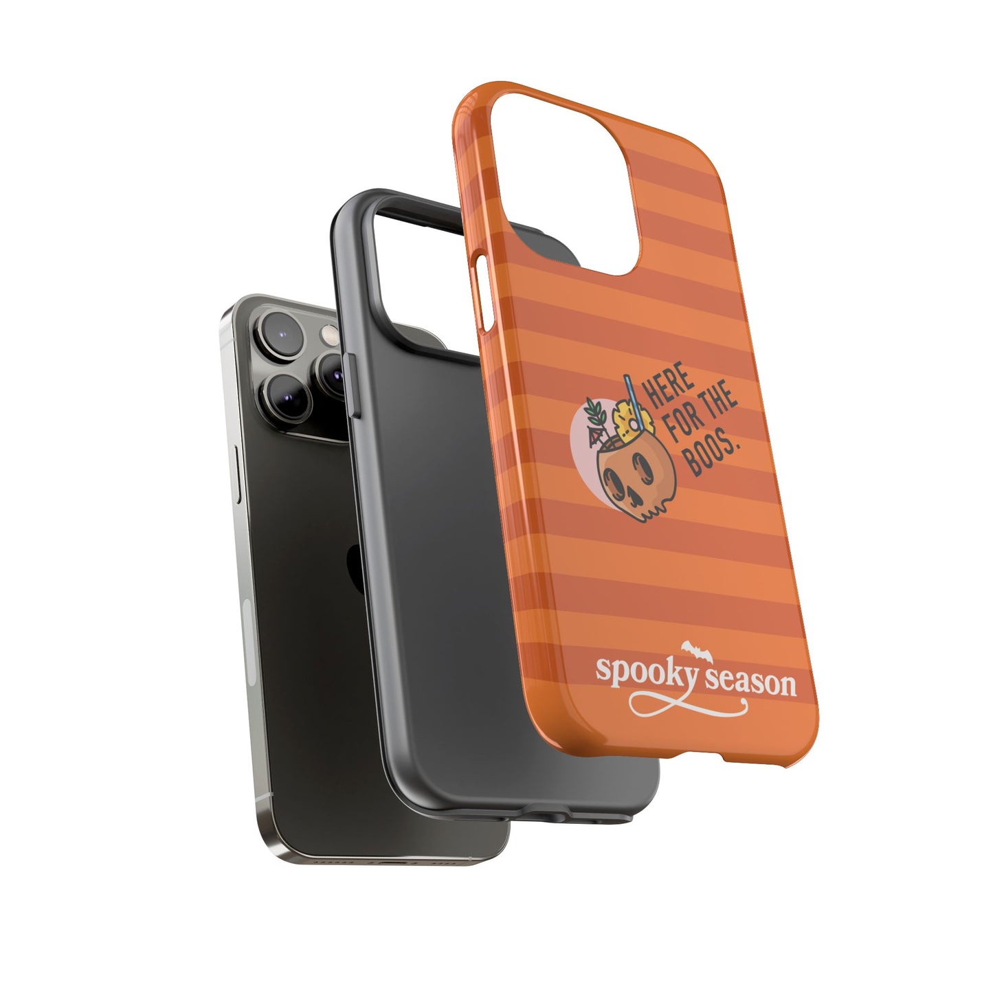 Spooky Season Phone Case, Here for the Boos, Trick or Treat Gifts, Fun Pumpkin Design