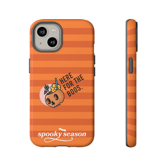 Spooky Season Phone Case, Here for the Boos, Trick or Treat Gifts, Fun Pumpkin Design
