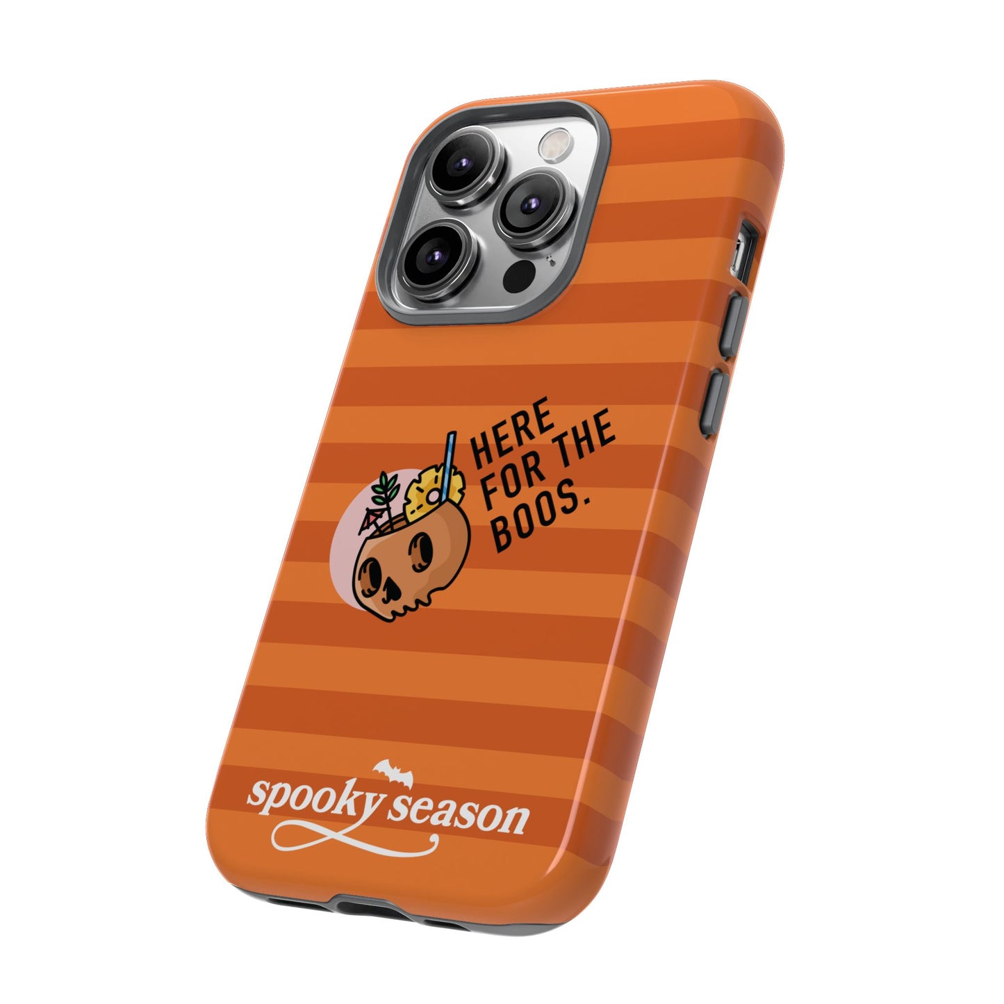 Spooky Season Phone Case, Here for the Boos, Trick or Treat Gifts, Fun Pumpkin Design