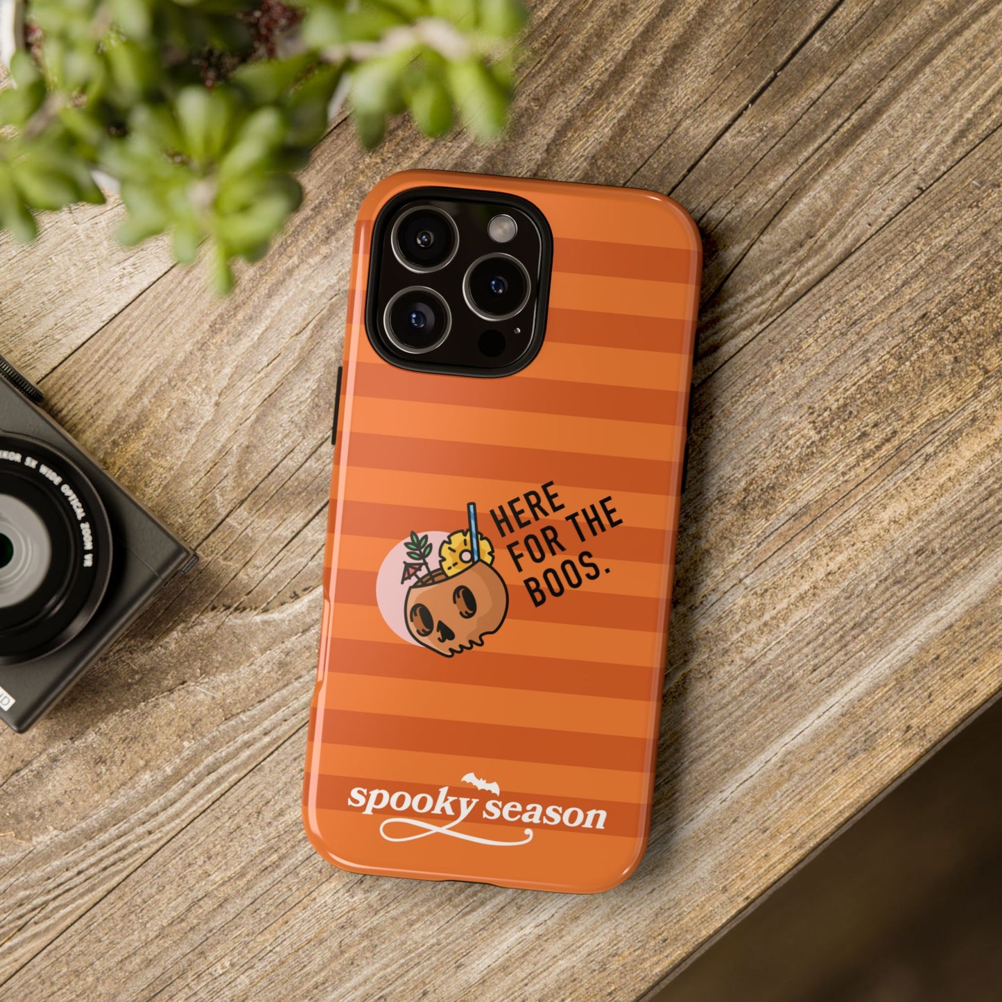 Spooky Season Phone Case, Here for the Boos, Trick or Treat Gifts, Fun Pumpkin Design