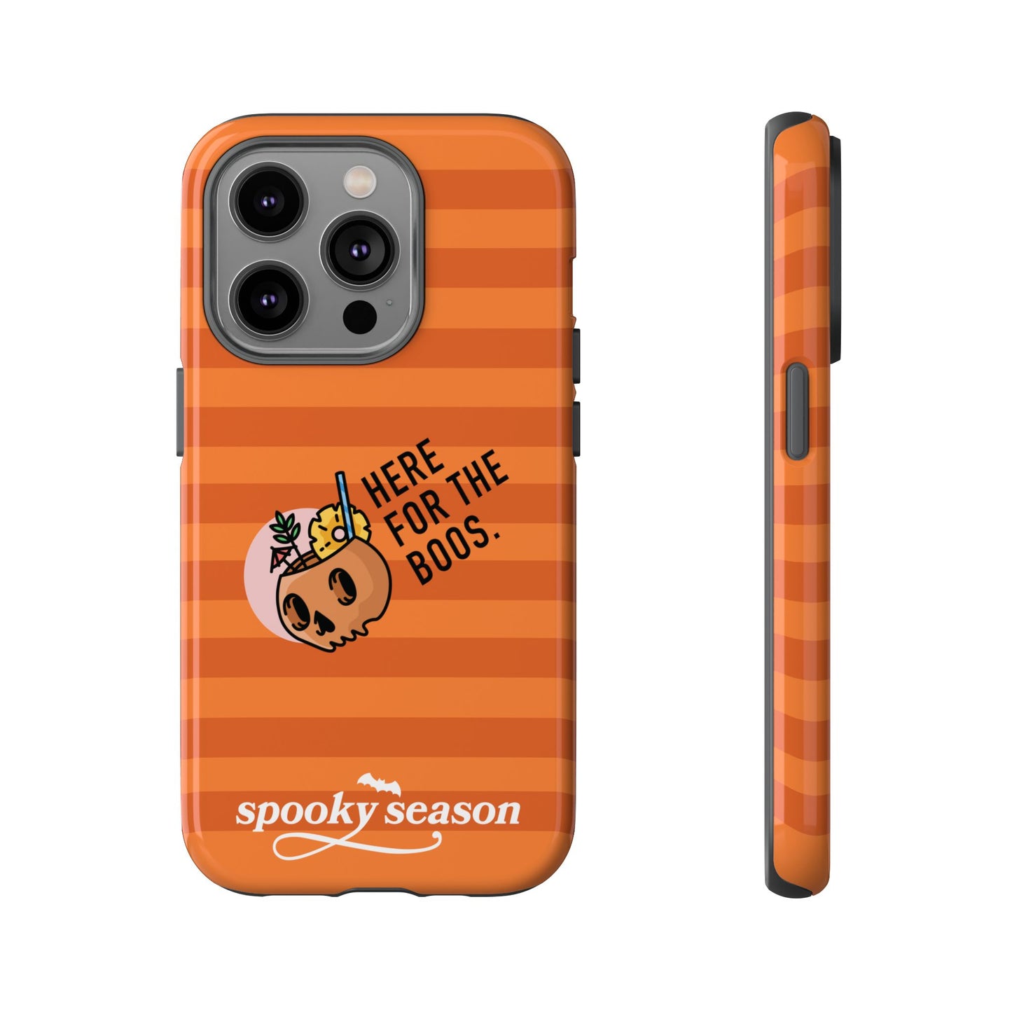 Spooky Season Phone Case, Here for the Boos, Trick or Treat Gifts, Fun Pumpkin Design