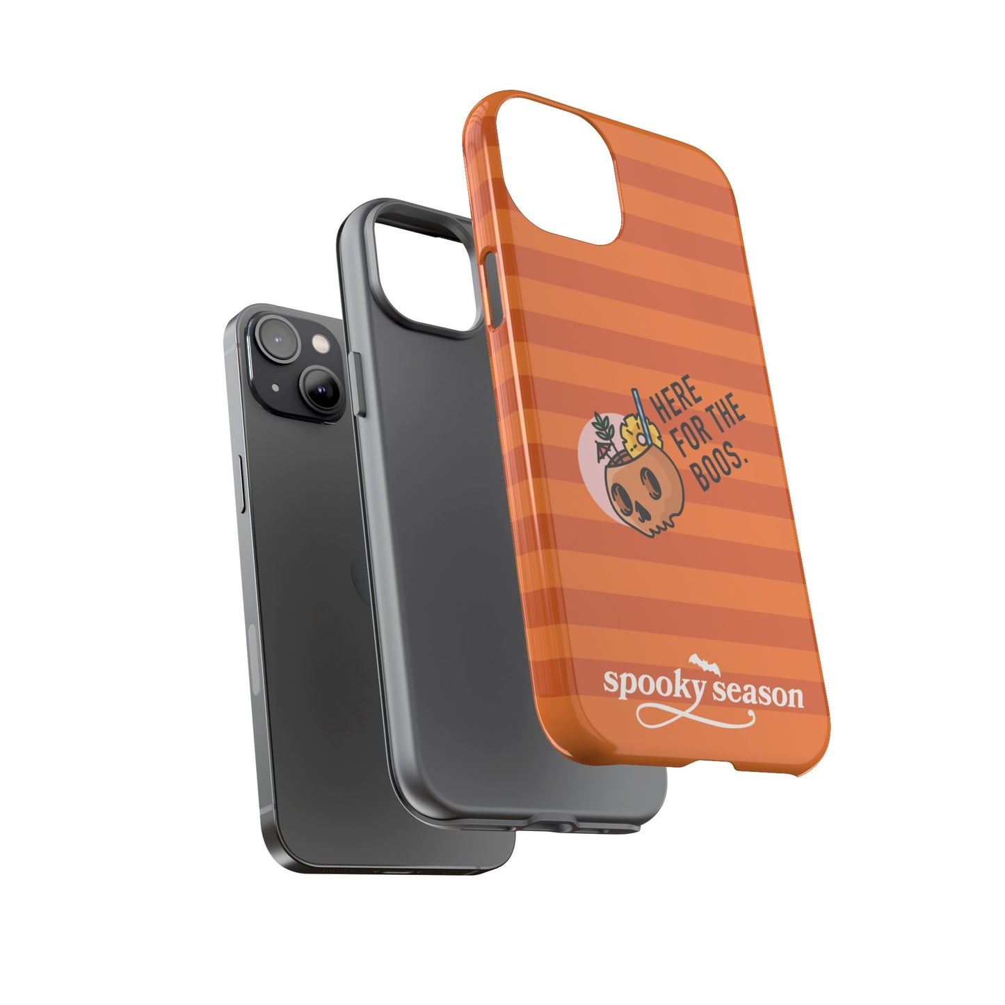 Spooky Season Phone Case, Here for the Boos, Trick or Treat Gifts, Fun Pumpkin Design