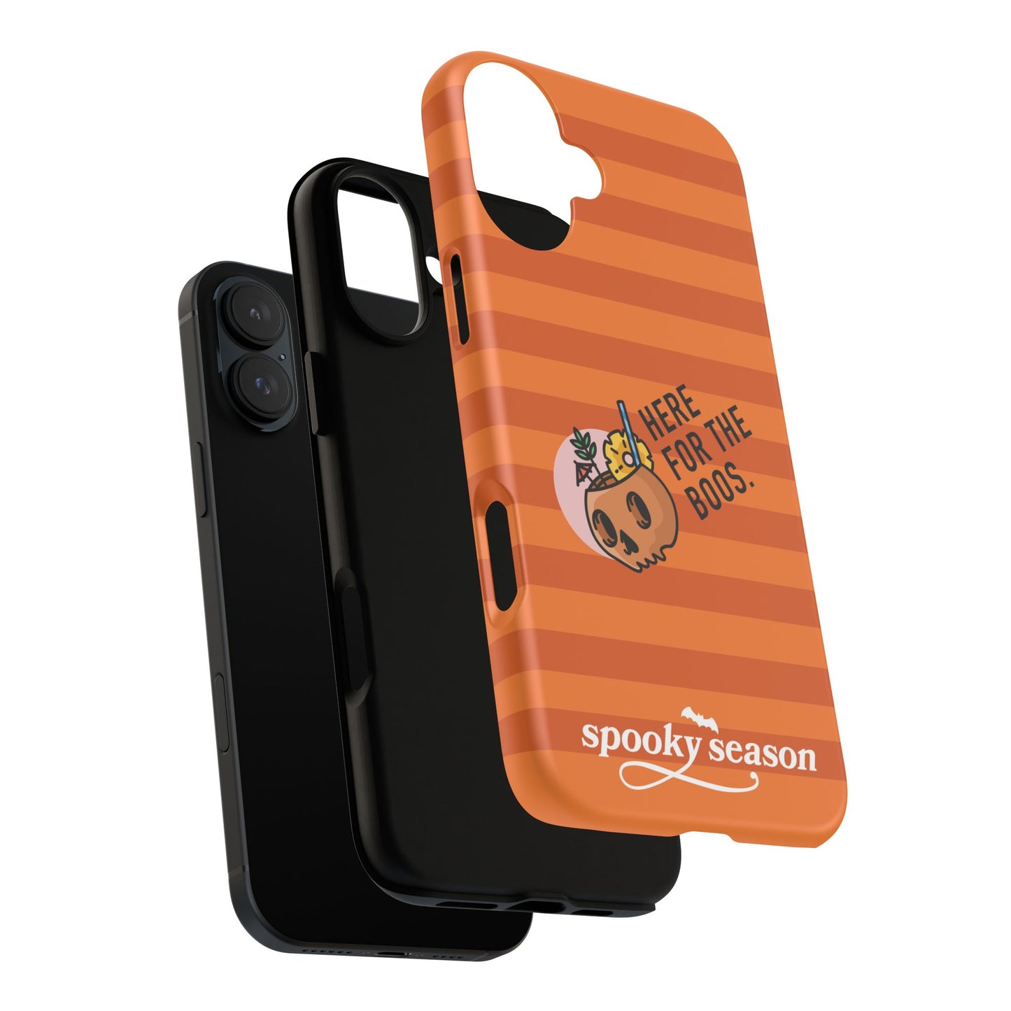 Spooky Season Phone Case, Here for the Boos, Trick or Treat Gifts, Fun Pumpkin Design