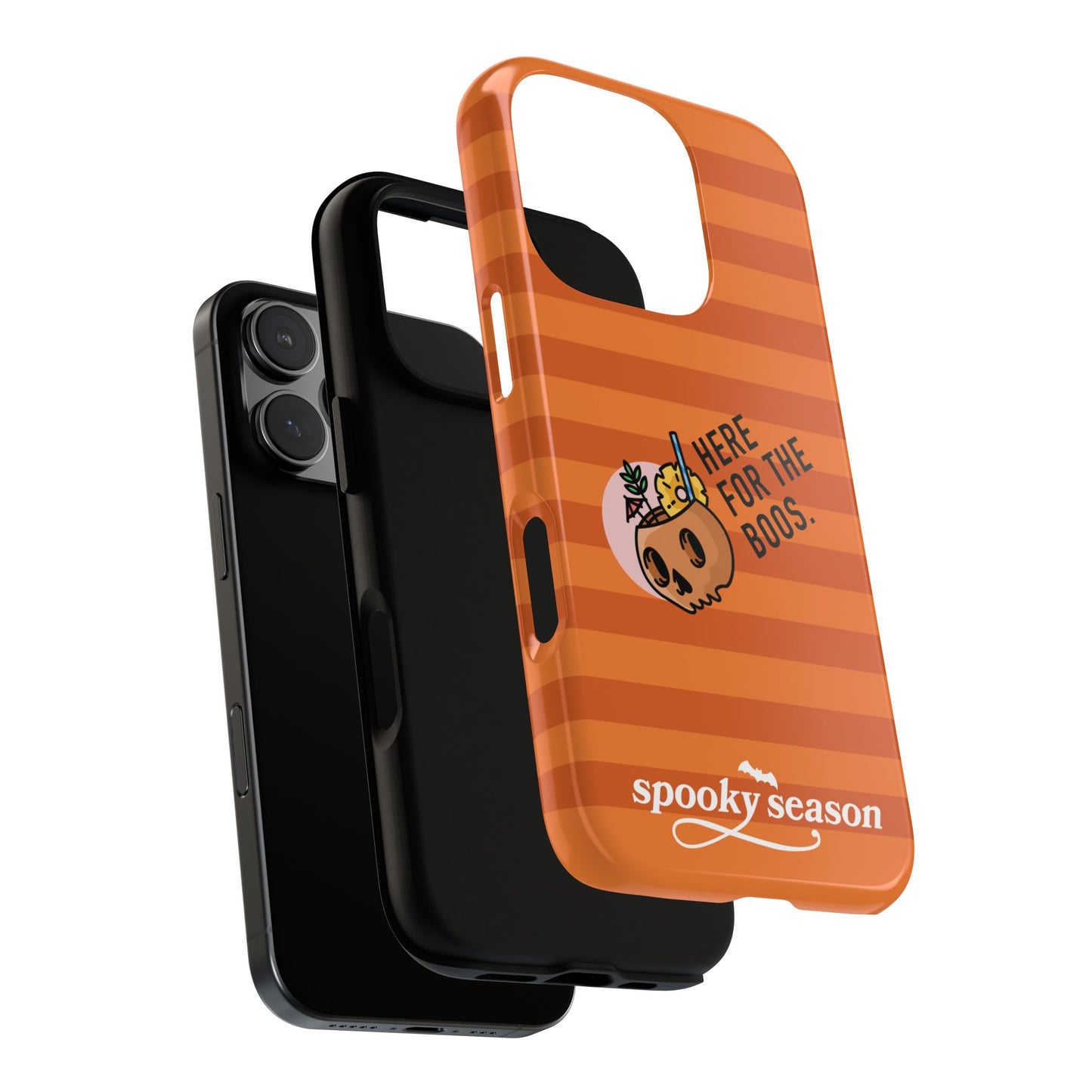 Spooky Season Phone Case, Here for the Boos, Trick or Treat Gifts, Fun Pumpkin Design